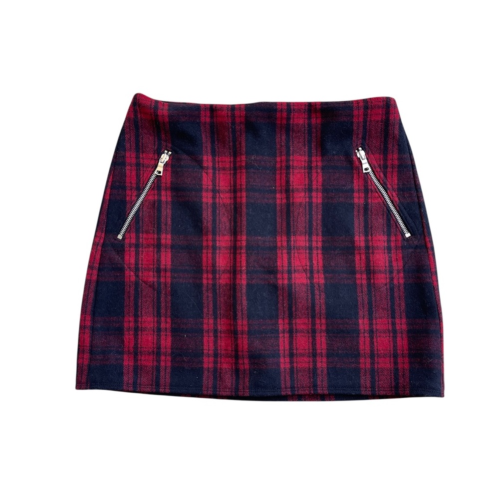 🖤 Vintage Y2K GAP Women's Red & Black‎ Wool Blend Plaid Mini Skirt SZ 4 Chic